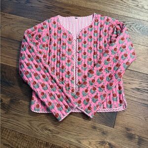 Boutique Floral Quilted Jacket Size M NWOT